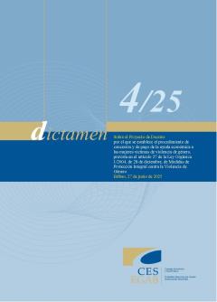 Dictamen 4/25 de 27 de junio, Proyecto de Decreto por el que se establece el procedimiento de concesión y de pago de la ayuda económica a las mujeres víctimas de violencia de género...